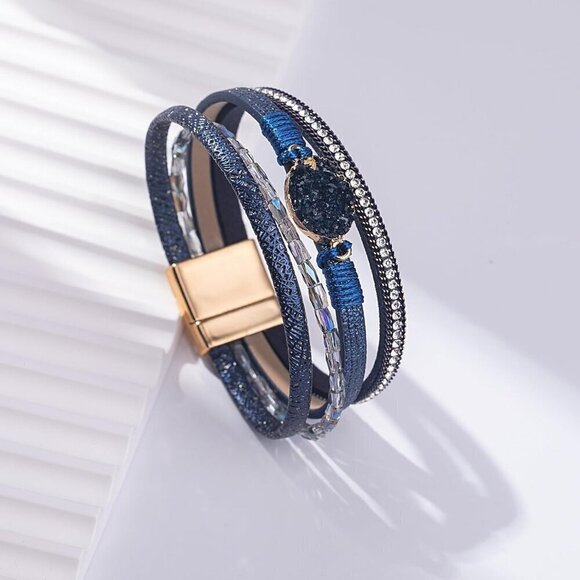 Trendy Layered Bracelet with Magnetic Clasp Stackable Jewelry for Women - Picture 6 of 7